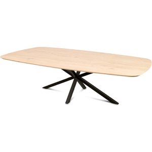 Haris Copenhagen Eettafel – Tafel Dun Deens Ovaal 220x110 cm – Matrix poot 8x8 cm - Naturel