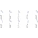 Verhuisfitting - E27 Fitting/Houder - Kunststof - Wit - Set van 10 - 15cm Draad