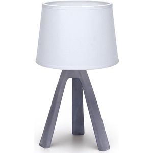LED Tafellamp - Tafelverlichting - Igia Linmo - E14 Fitting - Rond - Mat Grijs - Kunststof