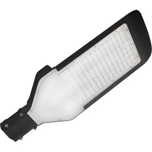 LED Straatlamp - Straatverlichting - Orny - 100W - Helder/Koud Wit 6400K - Waterdicht IP65 - Mat Zwart - Aluminium