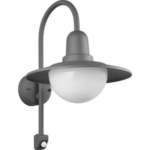 LED Tuinverlichting met Bewegingssensor - Wandlamp Buitenlamp - Torna Nomina - E27 Fitting - Rond - Mat Antraciet - Aluminium