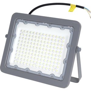 LED Bouwlamp - Aigi Zuino - 100 Watt - Helder/Koud Wit 6500K - Waterdicht IP65 - Kantelbaar - Mat Grijs - Aluminium