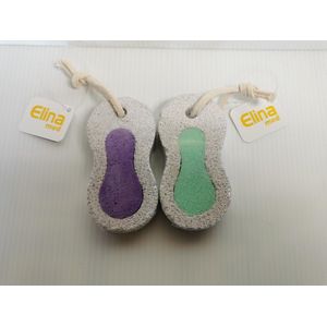 Set van 2x puimsteen verwijdert eelt paars en groen 9,5x5x2cm elk