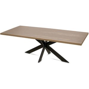 Haris Marseille Eettafel – Tafel Rechthoek 180x90 cm – Metalen Matrix poot 10x5 cm - Brons