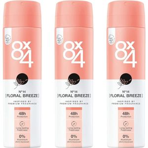 8 x 4 Deo Spray - Floral Breeze - Voordeelverpakking 3 x 150 ml