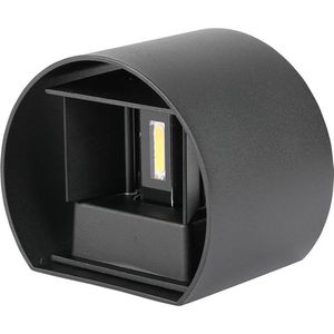 LED Tuinverlichting - Wandlamp - Nirano Ultimo - 6W - Warm Wit 3000K - Rond - Mat Zwart - Aluminium