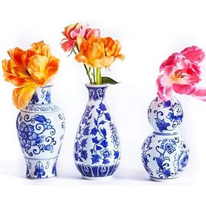 Vaasjes klein - Delfts blauw - set van 3 - keramiek - Hollandse cadeautjes - geschenkset vrouw
