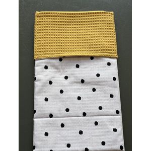 baby deken kinderwagen deken wieg deken oker geel dots 60 x 90 cm