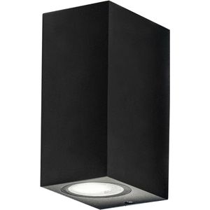 LED Gartenbeleuchtung - Außenleuchte - Prixa Hoptron - Up und Down - GU10 Fassung - Quadrat - Mattschwarz - Aluminium - Philips - CorePro 840 36D - 3W