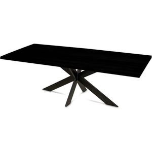 Haris Montpellier Eettafel – Tafel Rechthoek 280x100 cm – Metalen Matrix poot 10x5 cm - Zwart