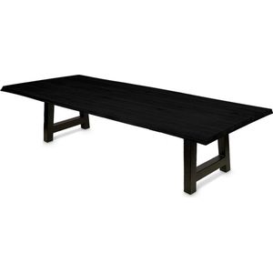 Haris Budapest Eettafel – Tafel Rechthoek 240x100 cm – A poot 8x8 cm - Zwart