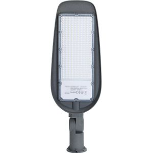 LED Straatlamp - Straatverlichting - Aigi Animo - 200W - Helder/Koud Wit 6500K - Waterdicht IP65 - Mat Grijs - Aluminium