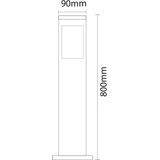 LED Tuinverlichting - Buitenlamp - Kavy 5 - Staand - Aluminium Mat Zwart - E27 - Vierkant