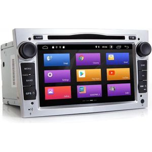 CarPlay geschikt voor Opel (2002-2014) Android navigatie 2GB+32GB DVD Speler Opel Corsa Astra Vectra Antara Vivaro Combo Meriva Zafira Signum Tigra Twintop ZILVER