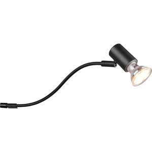 LED Wandlamp - Wandverlichting - Spatwaterdicht IP44 - Torna Giano - GU10 Fitting - Rond - Mat Zwart - Aluminium