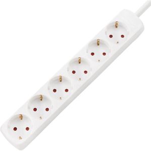 Stekkerdoos - Verlengsnoer - Igia Wayne - 3680W - 6 Stopcontacten - 1.5 Meter - Wit | Nederland