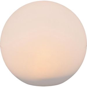 LED Tafellamp met Zonne-energie - Trion Mallo XL - Dag en Nacht Sensor - 5W - Warm Wit 3000K - RGBW - Spatwaterdicht IP44 - Rond - Mat Wit - Kunststof
