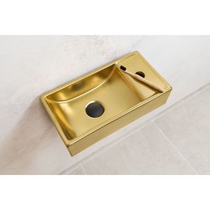 Saniclear Oro fontein mat goud 40x22cm rechts
