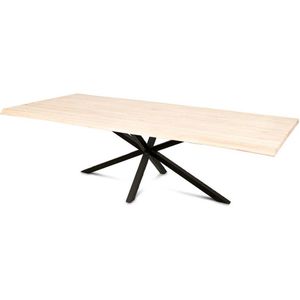 Haris Brussel Eiken Eettafel – Tafel Rechthoek 180x90 cm – Matrix poot 5x5 cm - Naturel