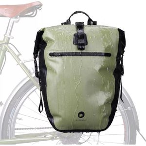 Rhinowalk® 3 in 1 Fietstas Enkele Waterdicht - Reis Fietstassen - Fietstassen Enkel 30L - Fietstas Rugzak - Groen