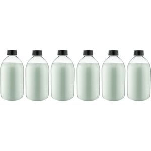 Scrubzout Eucalyptus 650 gram - Fles met zwarte dop - set van 6 stuks - Hydraterende Lichaamsscrub