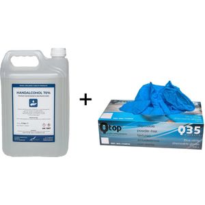 Nitril Wegwerp Handschoenen - Medium - Met 5 liter handspray