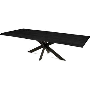 Haris Brussel Eettafel – Tafel Rechthoek 240x100 cm – Matrix poot 10x5 cm - Zwart