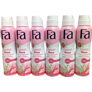 Fa Deo Spray Sweet Rose - Voordeelverpakking 6 x 150 ml