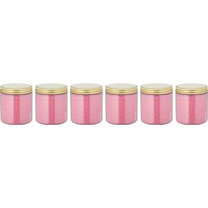 Badkaviaar Rozen - 200 gram - Pot met gouden deksel - set van 6 stuks - bad parels voor in bad