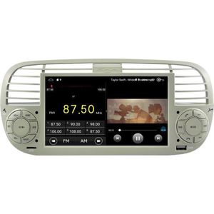 Geschikt voor Fiat 500 2007-2015 CarPlay Android 10 navigatie en multimediasysteem autoradio WiFi Bluetooth USB BEIGE