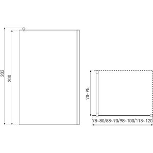 Kerra Alfa inloopdouche 120x203cm chroom