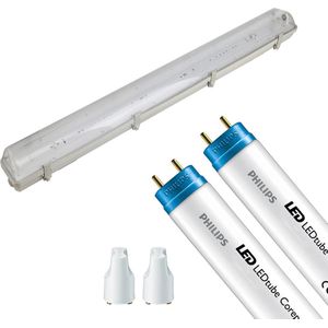 LED TL Armatuur met T8 Buis - Igia Hari - 150cm Dubbel - Philips - CorePro LEDtube EM 840 - 40W - Natuurlijk Wit 4000K | Vervangt 116W