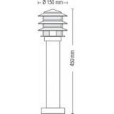 LED Tuinverlichting - Staande Buitenlamp - Kayo 3 - E27 Fitting - Rond - RVS - Philips - CorePro LEDbulb 827 A60 - 5.5W - Warm Wit 2700K
