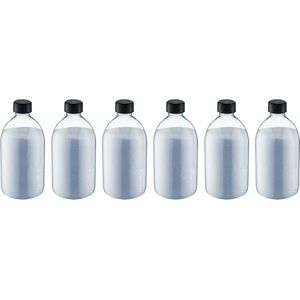 Scrubzout Lavendel 650 gram - Fles met zwarte dop - set van 6 stuks - Hydraterende Lichaamsscrub