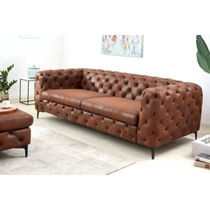 Elegante Chesterfield 3 zits bank  antiek bruin 240 cm