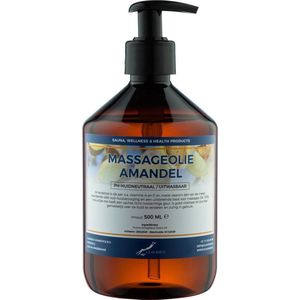 Massageolie Amandelolie 500 ml met pomp - 100% natuurlijk - biologisch en koud geperst