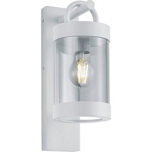 LED Tuinverlichting met Dag en Nacht Sensor - Wandlamp Buitenlamp - Trion Semby - E27 Fitting - Spatwaterdicht IP44 - Mat Wit - Aluminium