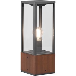 LED Tuinverlichting - Staande Buitenlamp - Trion Garinola - E27 Fitting - Rechthoek - Houtkleur - Natuur Hout