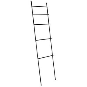 Yorbay Bamboe Handdoekladder 6 Sporten: Kledingladder met 2 Veiligheidsriemen en 5 Haken - Decoratieve Handdoekhouder Ladder voor Badkamer Slaapkamer Zwembad HxB 170 x 60 cm (Bamboe