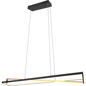 LED Hanglamp - Torna Ediyon - 35W - Aanpasbare Kleur - Dimbaar - Rechthoek - Mat Zwart - Aluminium