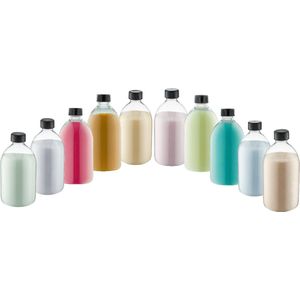 Scrubzout - 650 gram - set van 10 verschillende geuren - Zwarte Dop - Rozen, Vanille, Amandel, Eucalyptus, Lavendel, Opium, Appel-Kaneel, Fruity Melon, Hamam en Zen Moment - Hydraterende Lichaamsscrub - Cadeau