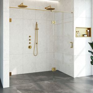 Brauer JC profielloze nisdeur 200cm met 70cm deur gekoppeld goud geborsteld