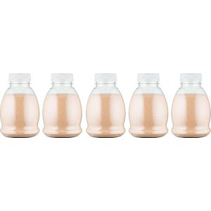 Scrubzout Amandel - 375 gram - Fles met transparante dop - Set van 5 stuks - Hydraterende Lichaamsscrub