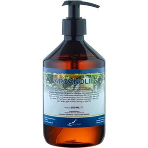 Arganolie 500 ml met pomp - 100% natuurlijk - biologisch en koudgeperst - goed voor huid, haar en lichaam