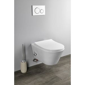 Sapho Avva randloos toilet met bidetspoeler en mengkraan wit