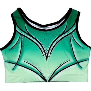 Sparkle&Dream Turntopje Claire Groen - Maat INT 110/116 - Gympakje voor Turnen, Acro, Trampoline en Gymnastiek