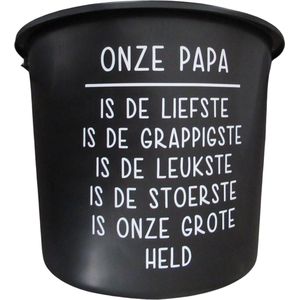Cadeau Emmer - Onze Papa - 12 liter - zwart - cadeau - geschenk - gift - kado - surprise - vaderdag