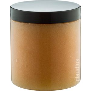 Luxe Verzorgende Bodyscrub-Gel Honey 400 gram - Pot met zwarte dop - set van 6 stuks - Hydraterende Lichaamsscrub