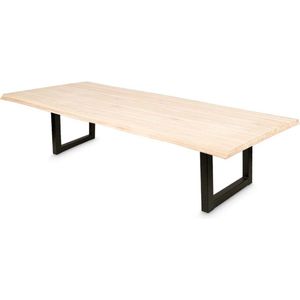 Haris Essen Eettafel – Tafel Rechthoek 220x100 cm – U poot 8x8 cm - Naturel