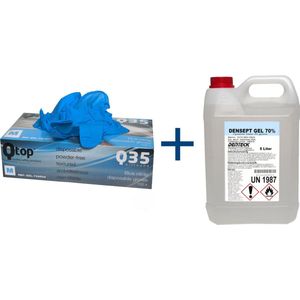 Nitril Wegwerp Handschoenen - Large - Met 5 liter handgel